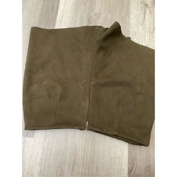 Zara Olive Green Skorts, Zipper Asymmetrical Moleskin Shorts, Size Large, MP $48 - Picture 6 of 8